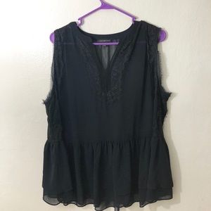 Black peplum tank top